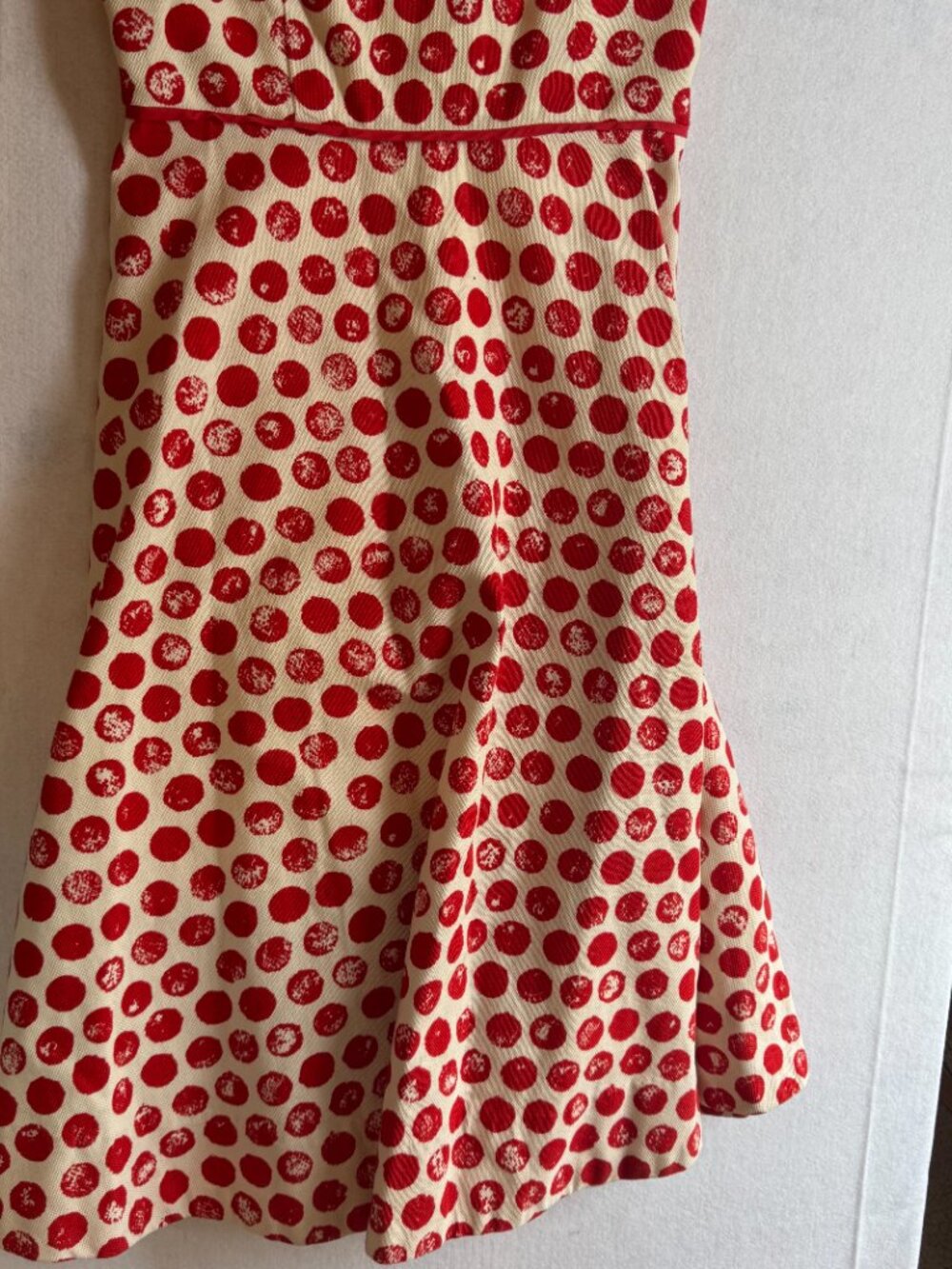 Vintage Inspired Elevenses Red And White Polka Dot Sleeveless Midi Dress Sz 4 - Picture 10 of 11